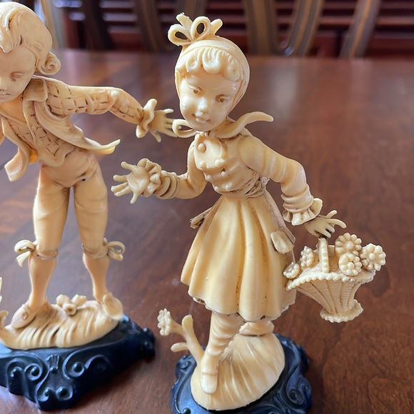 VTG ca 1960’s Fontanini Italy 2 figurines plastic resin Boy & Girl - Picture 2 of 7
